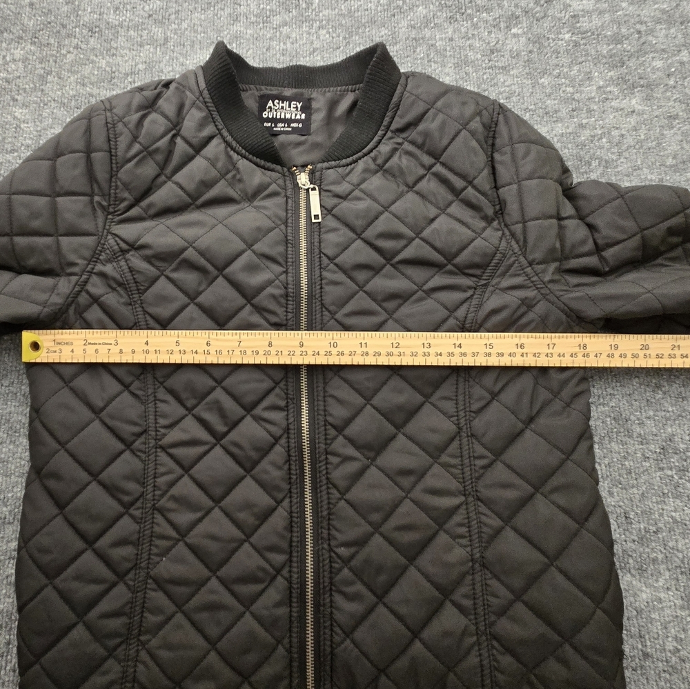Ashley By 26 International Outerwear Black Quilted Jacket Size Large - Picture 4 of 8